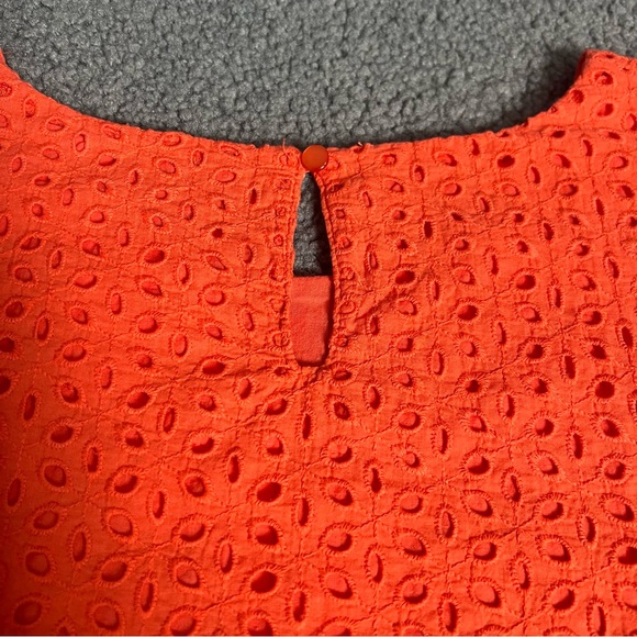 Alfred Sung Women's Orange Crewneck Sleeveless Square Eyelet Shift Dress Size 16 - Picture 10 of 12